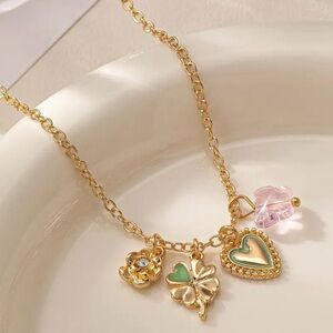 18k Gold Plated Charm Pendant Necklace